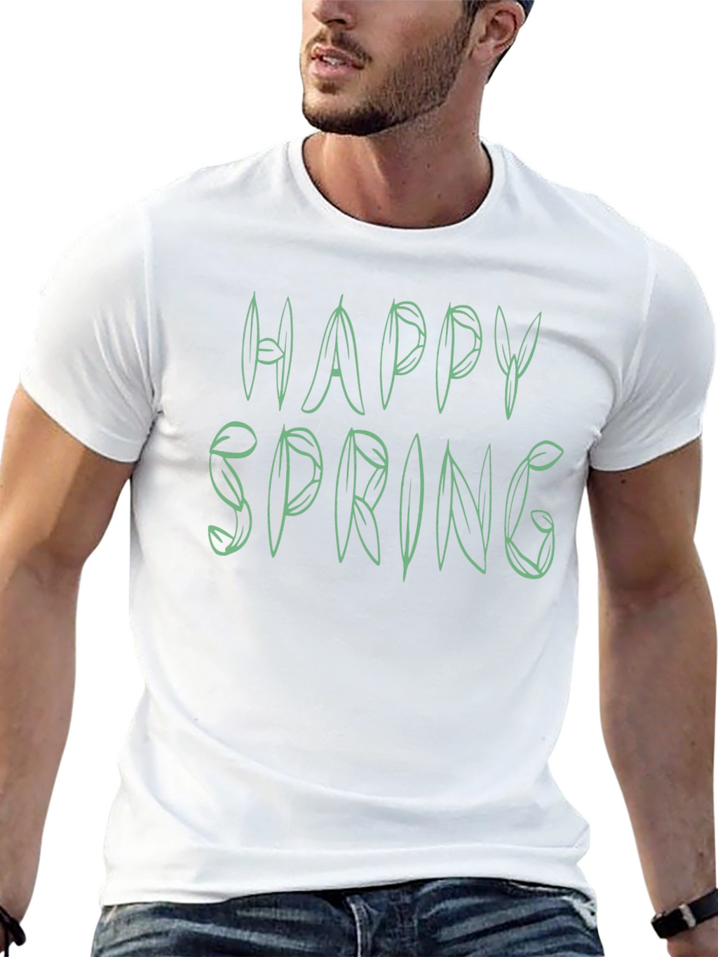 Happy Spring Green Leaf T-Shirt