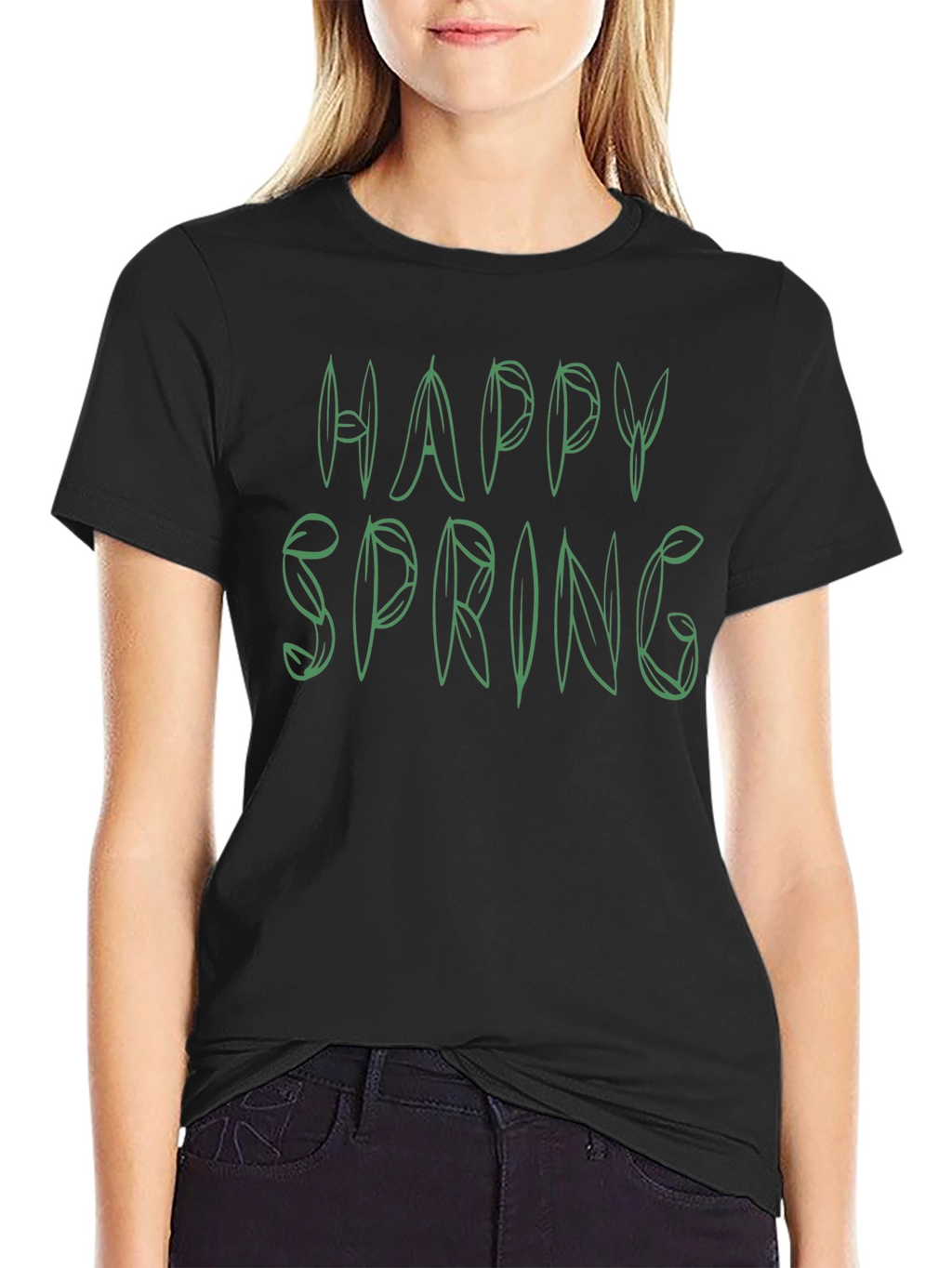 Happy Spring Green Leaf T-Shirt