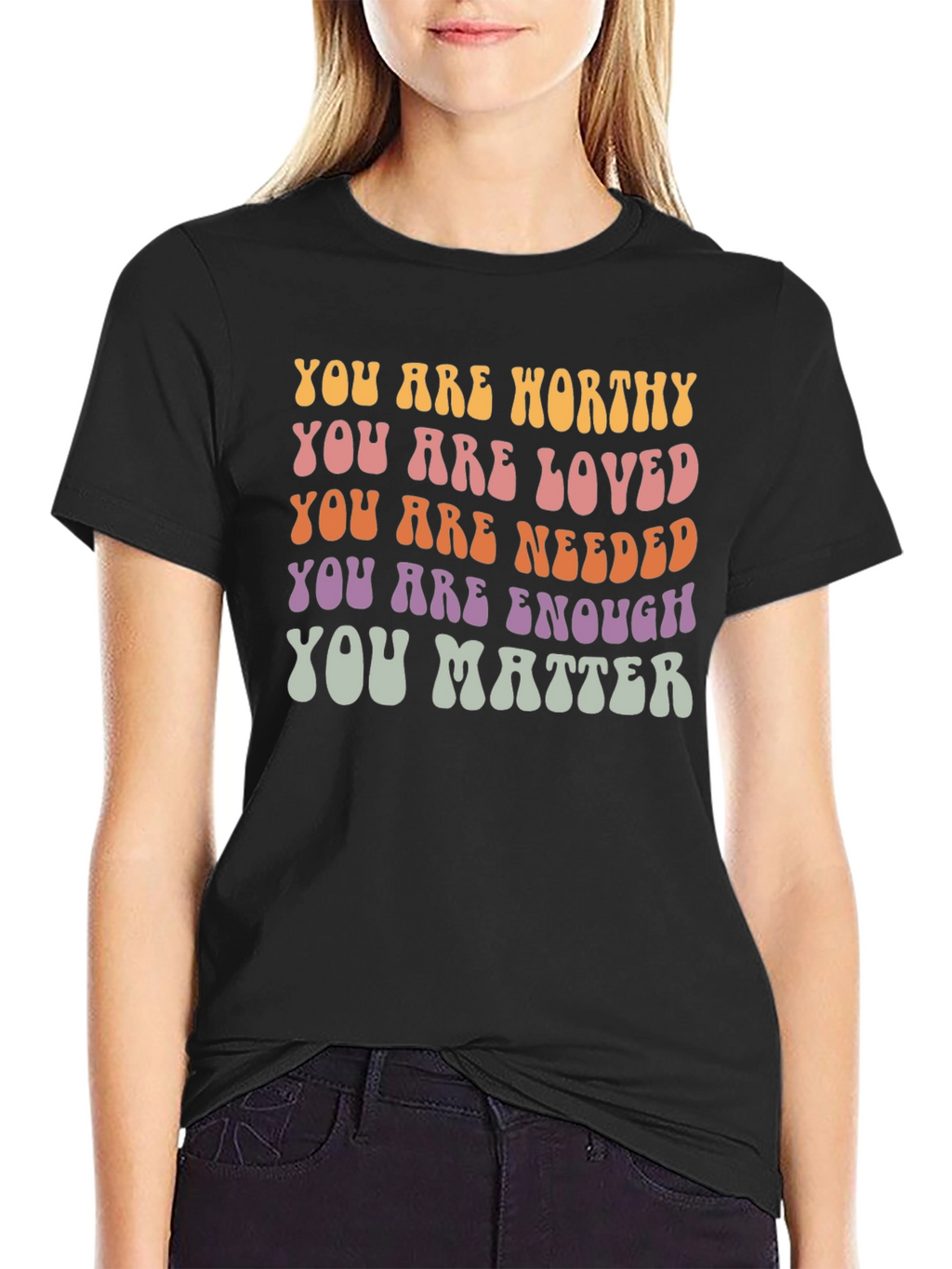 Positive Affirmation Graphic Tee - You Are Enough