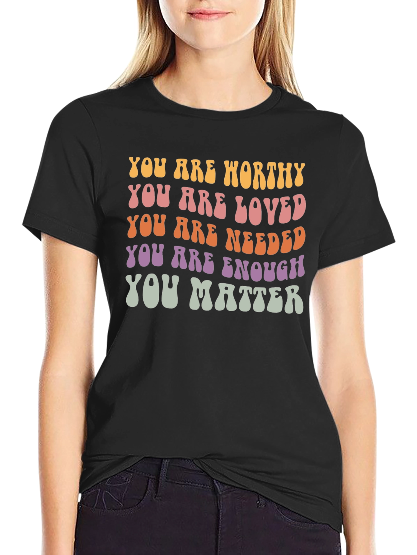 Positive Affirmation Graphic Tee - You Are Enough