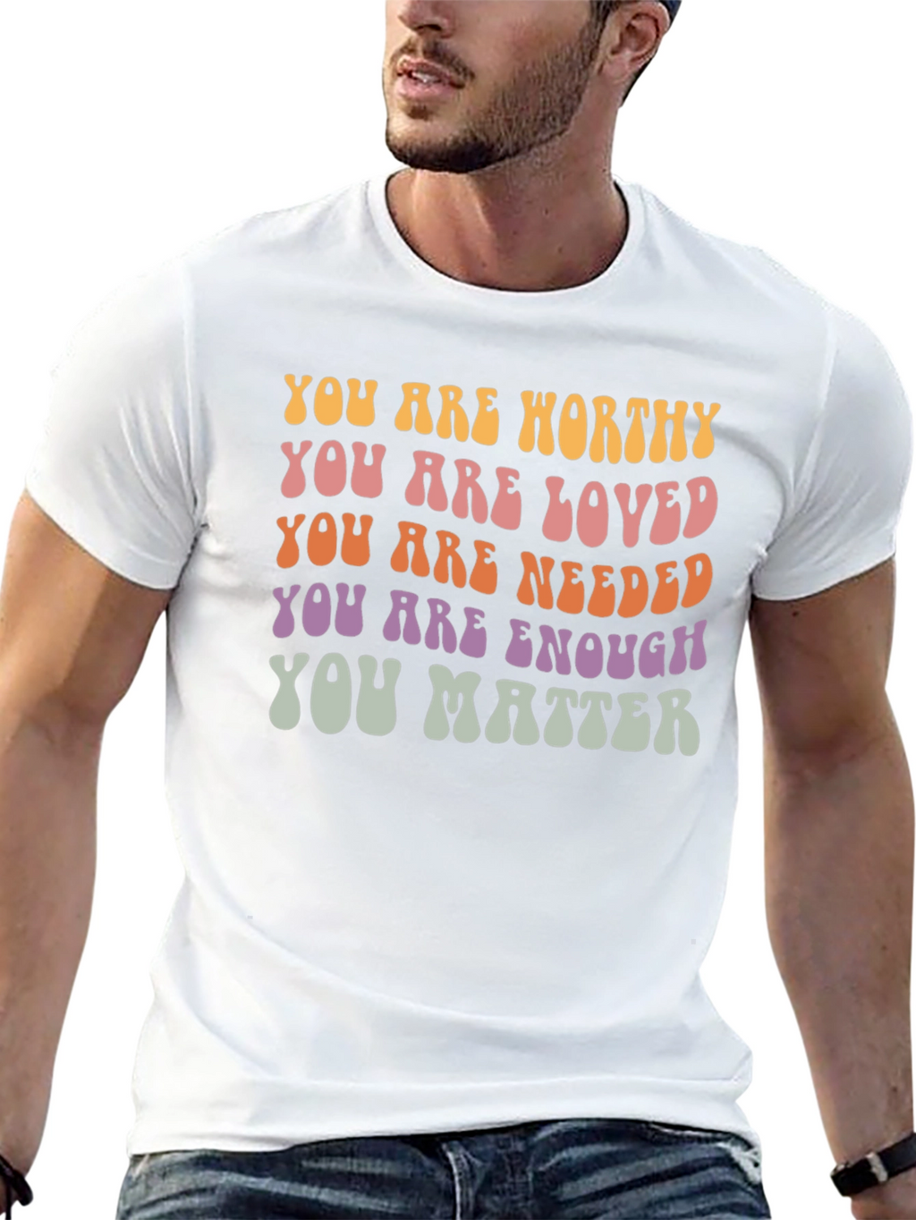 Positive Affirmation Graphic Tee - You Are Enough