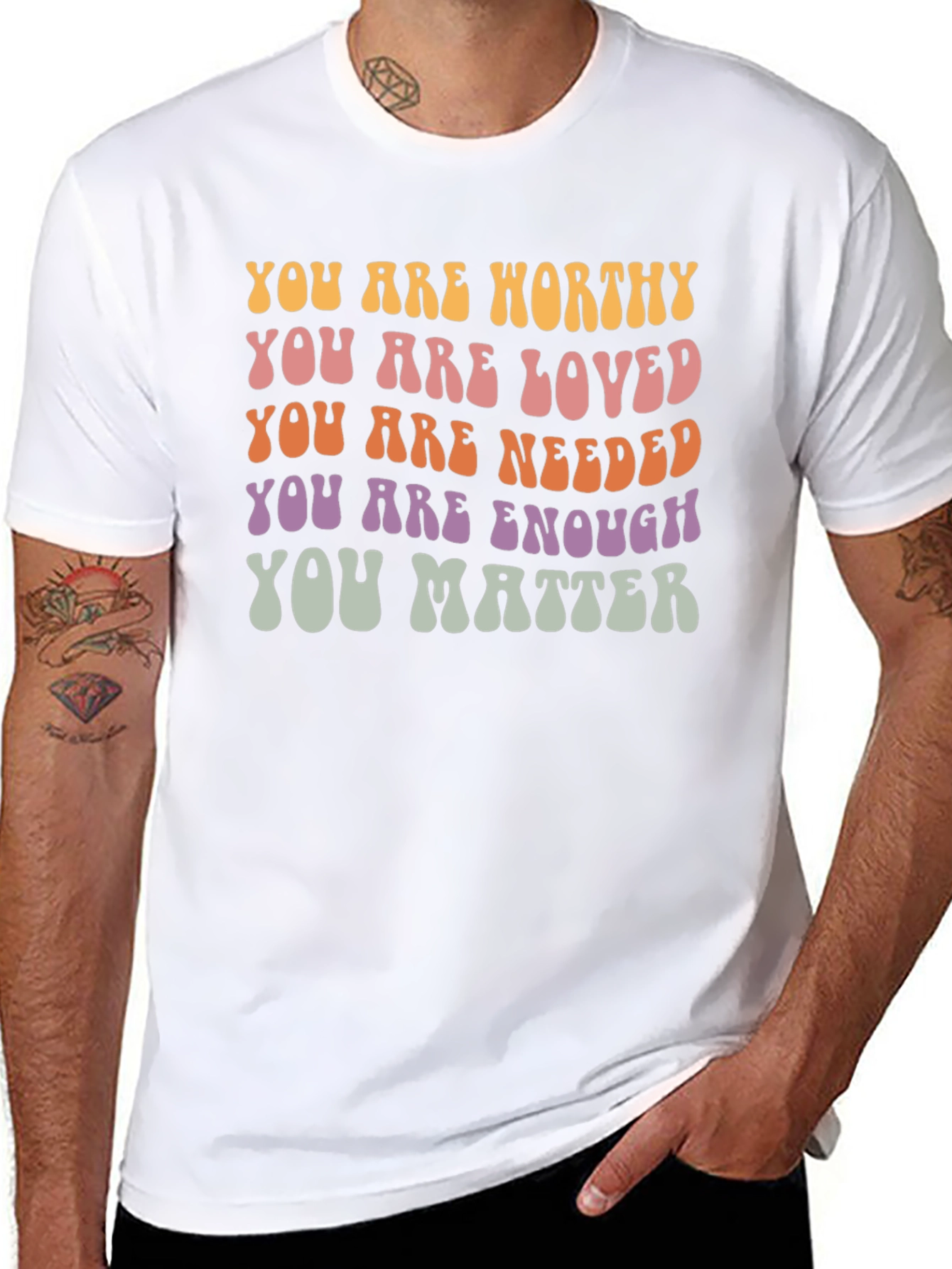 Positive Affirmation Graphic Tee - You Are Enough