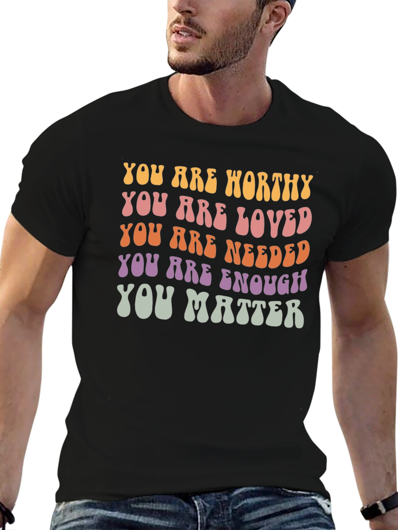 Positive Affirmation Graphic Tee - You Are Enough