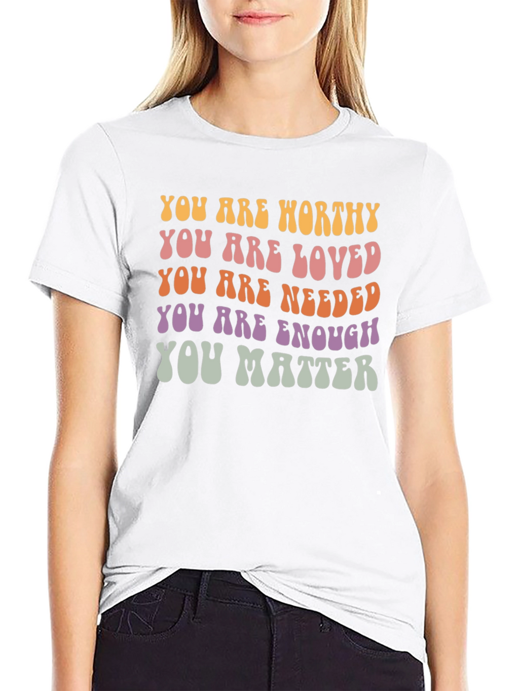 Positive Affirmation Graphic Tee - You Are Enough
