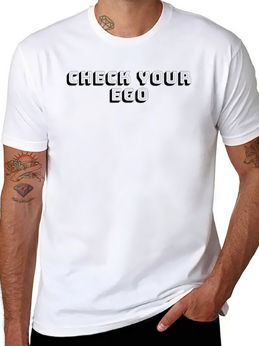Check Your Ego Black Graphic Tee