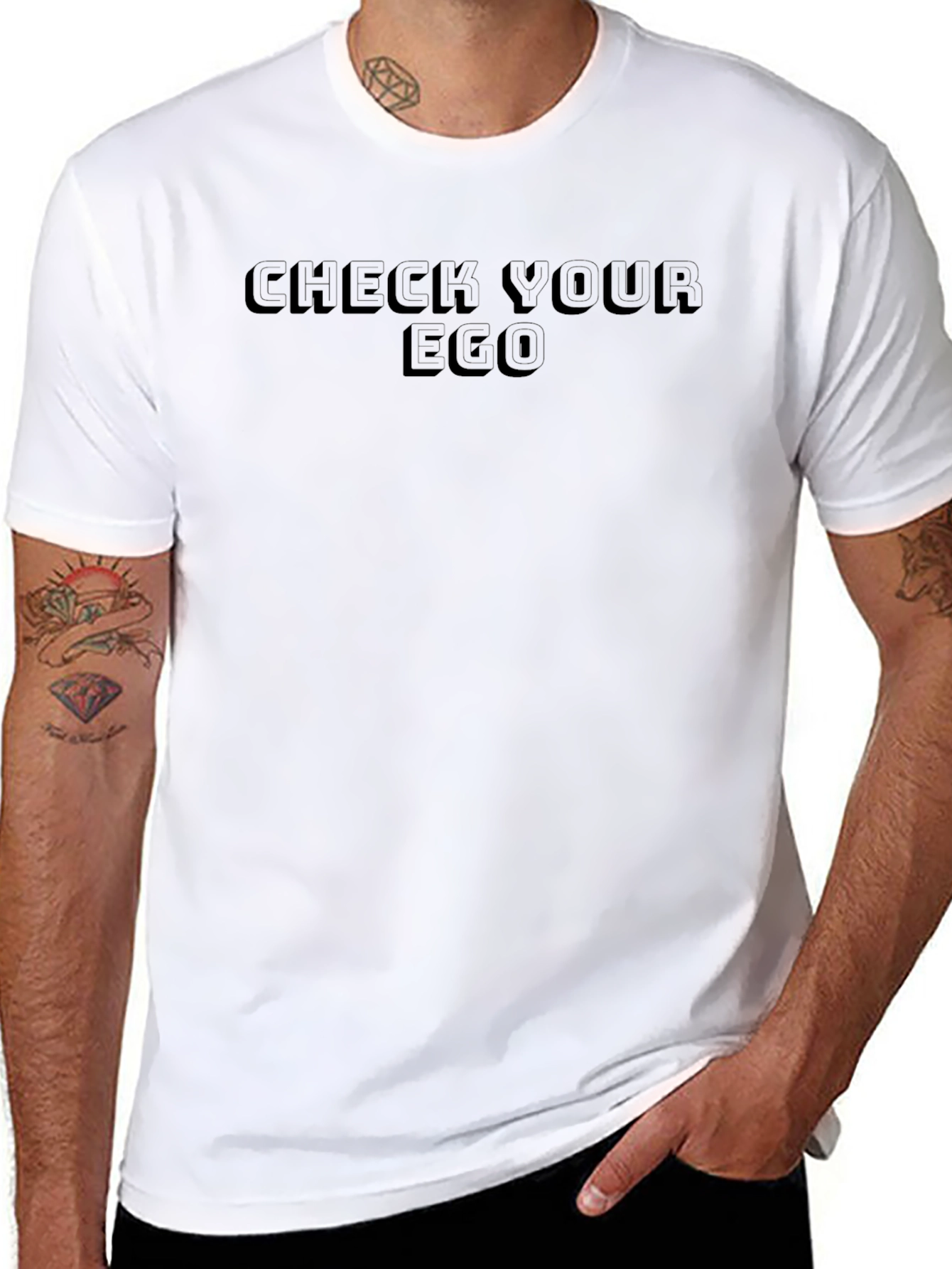 Check Your Ego Black Graphic Tee