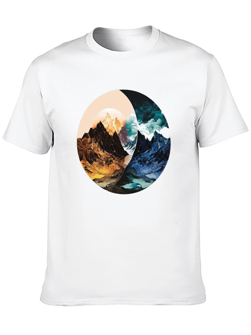 Yin Yang Mountain Graphic Tee - Stylish and Unique
