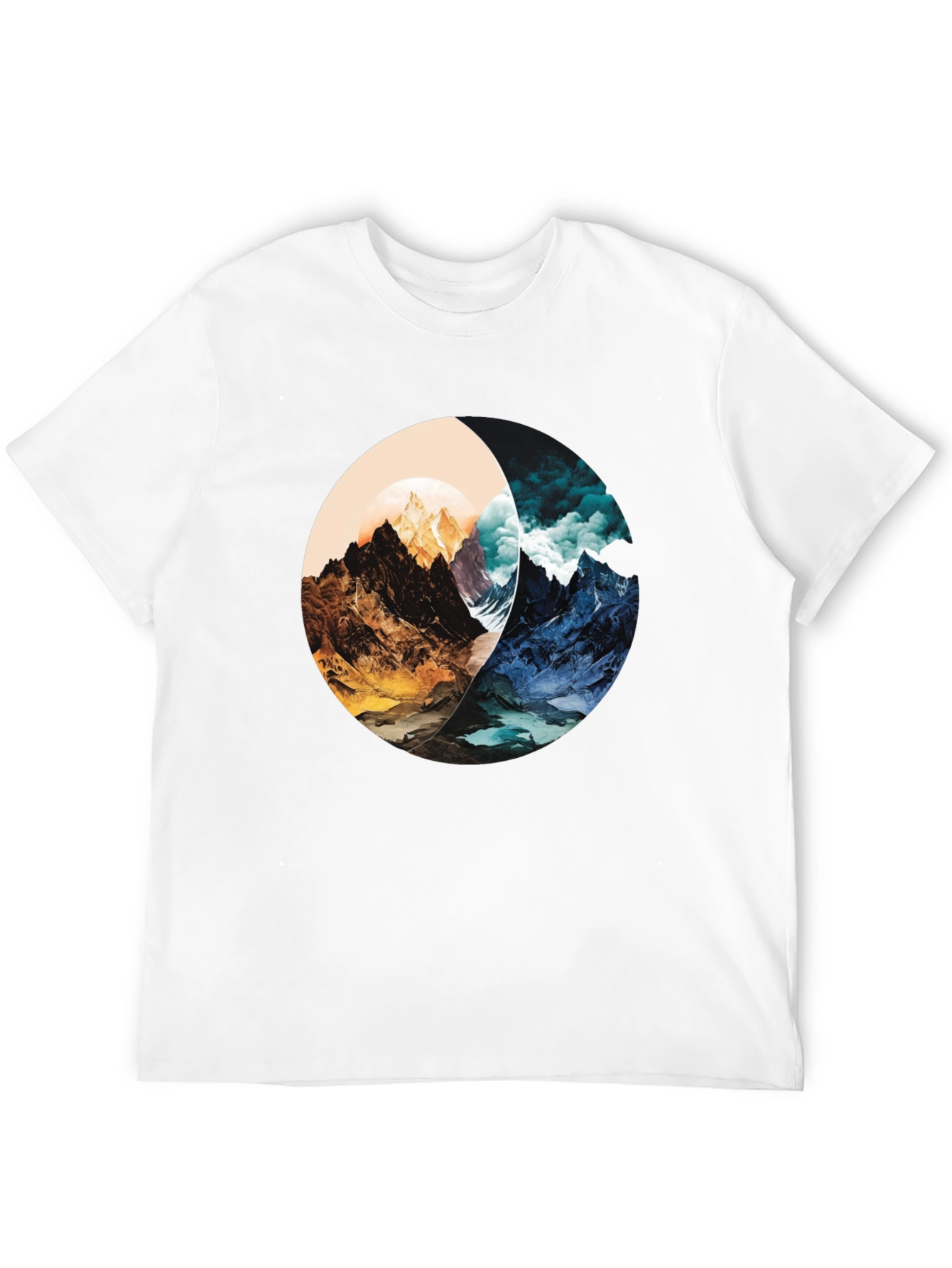 Yin Yang Mountain Graphic Tee - Stylish and Unique