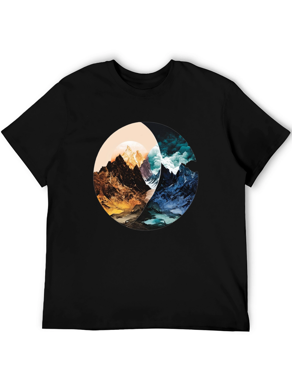 Yin Yang Mountain Graphic Tee - Stylish and Unique