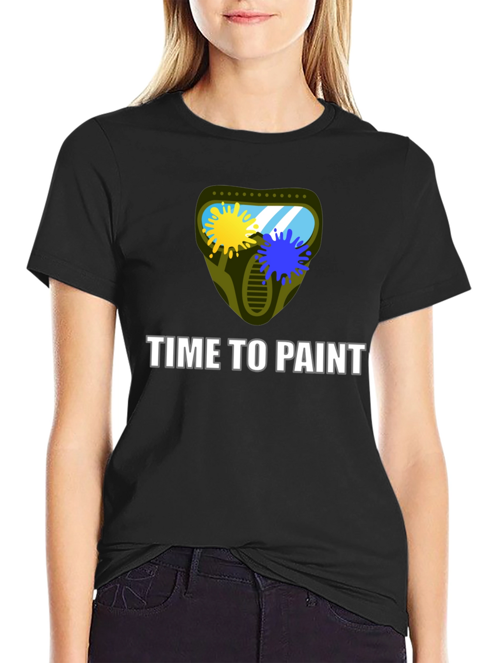 Time to Paint Graphic T-Shirt - Black Cotton Tee