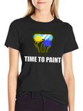 Time to Paint Graphic T-Shirt - Black Cotton Tee