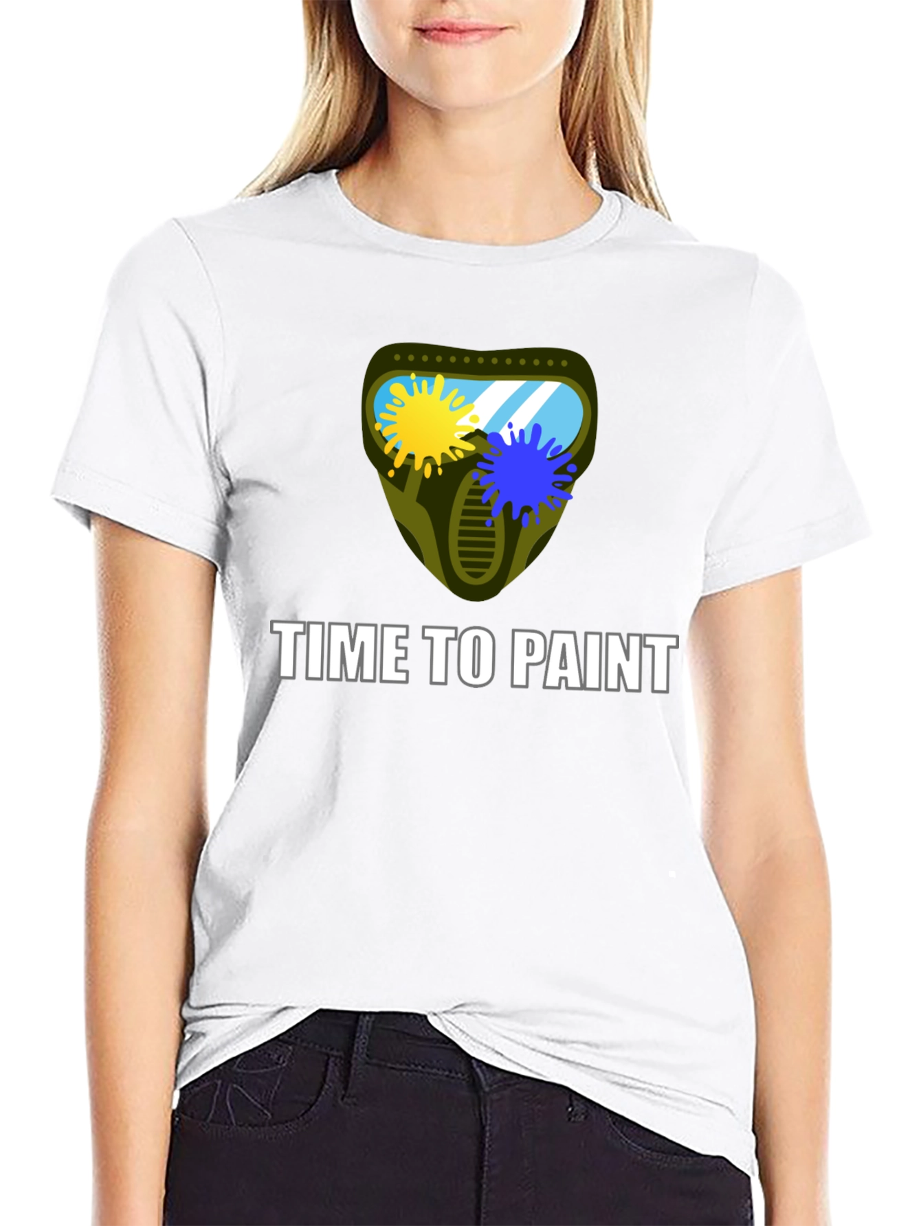 Time to Paint Graphic T-Shirt - Black Cotton Tee