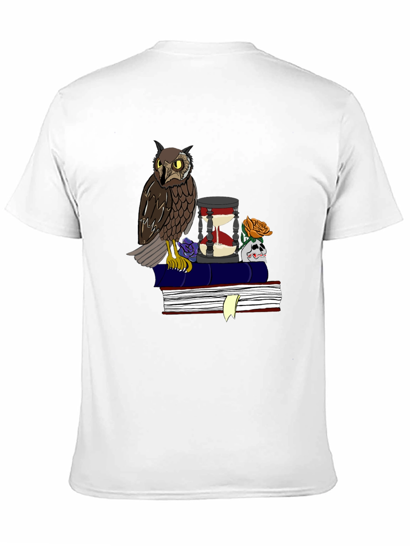 Owl and Hourglass Graphic T-Shirt