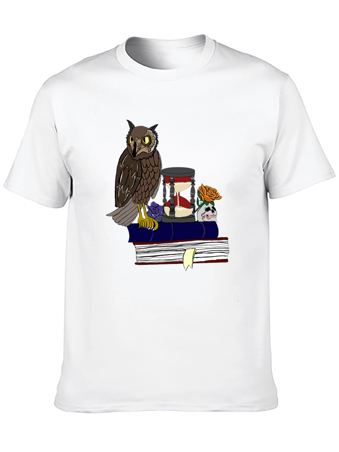 Owl and Hourglass Graphic T-Shirt