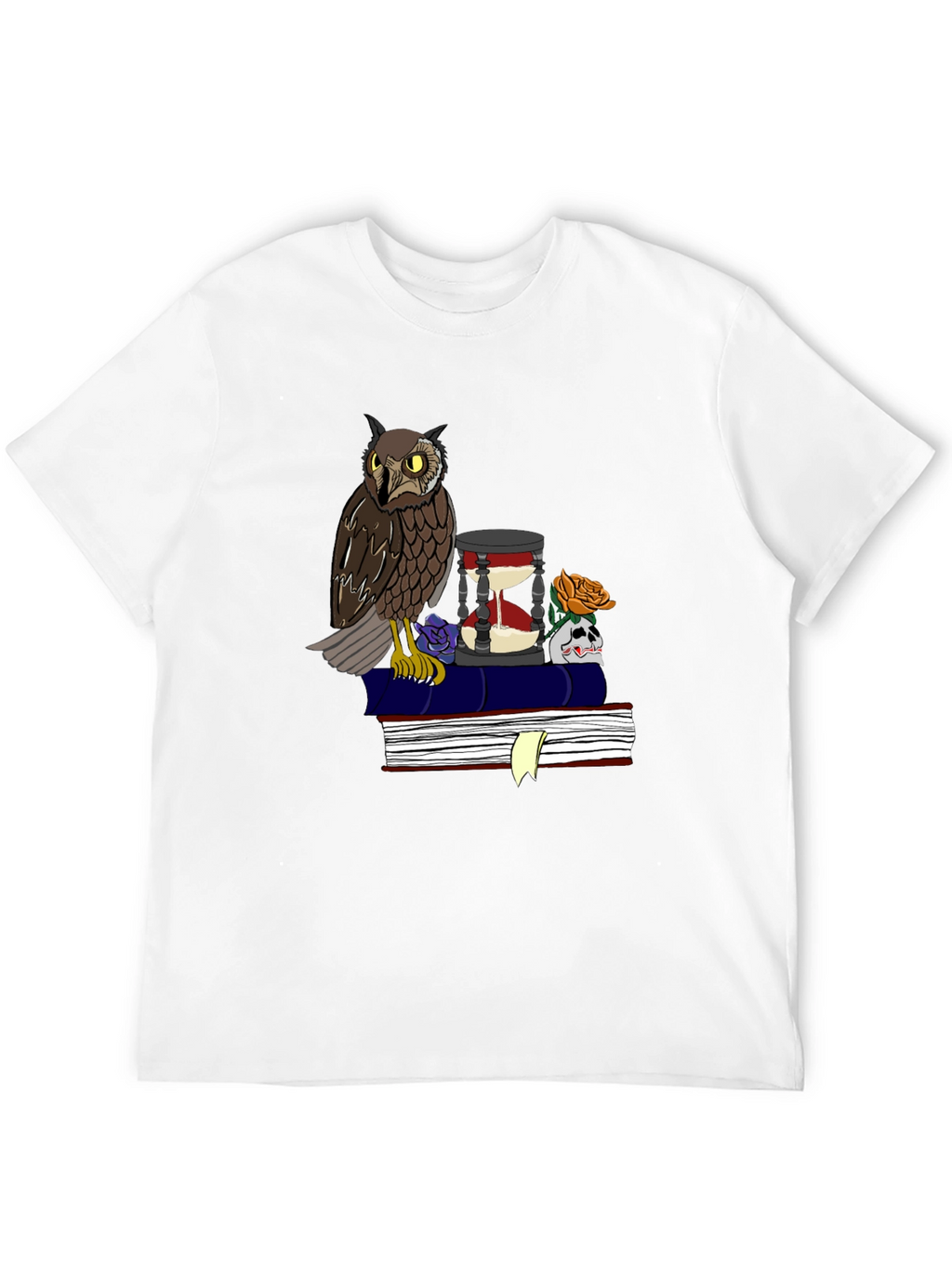 Owl and Hourglass Graphic T-Shirt