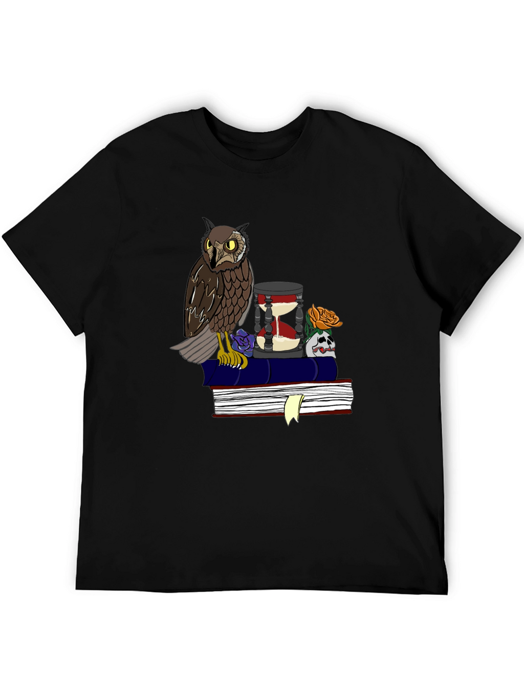 Owl and Hourglass Graphic T-Shirt