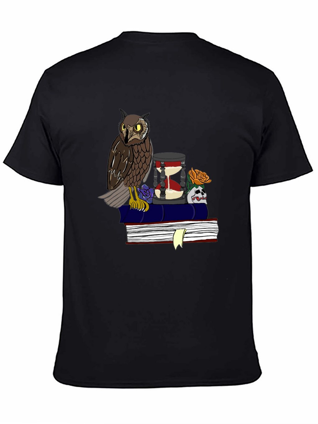 Owl and Hourglass Graphic T-Shirt
