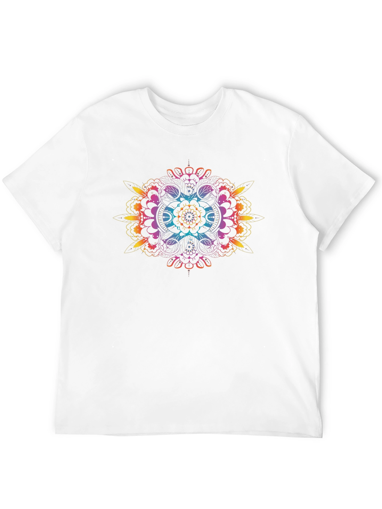 Rainbow Mandala Graphic Black T-Shirt