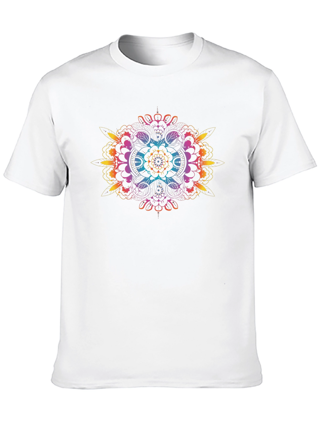 Rainbow Mandala Graphic Black T-Shirt