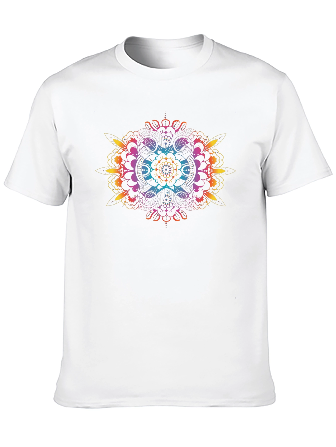 Rainbow Mandala Graphic Black T-Shirt