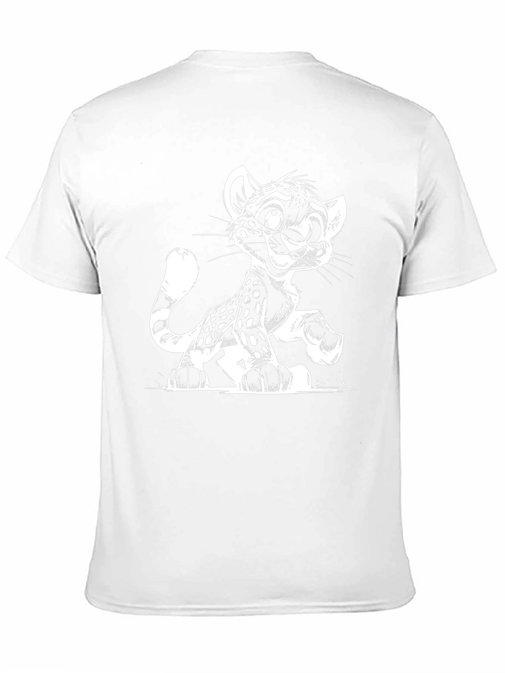 Cartoon Leopard Graphic Black T-Shirt