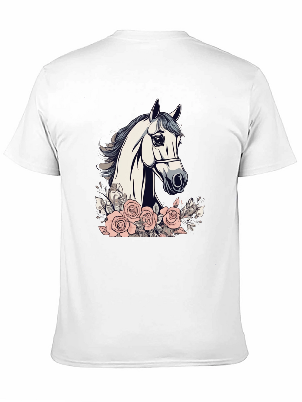Horse and Roses Graphic Tee - Black
