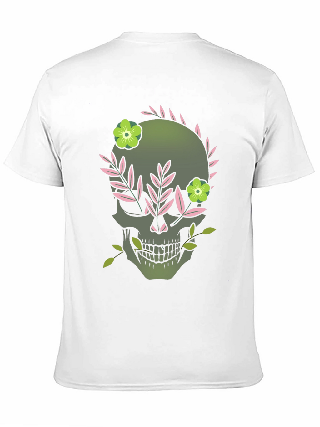 Floral Skull Graphic Tee - Dark Style
