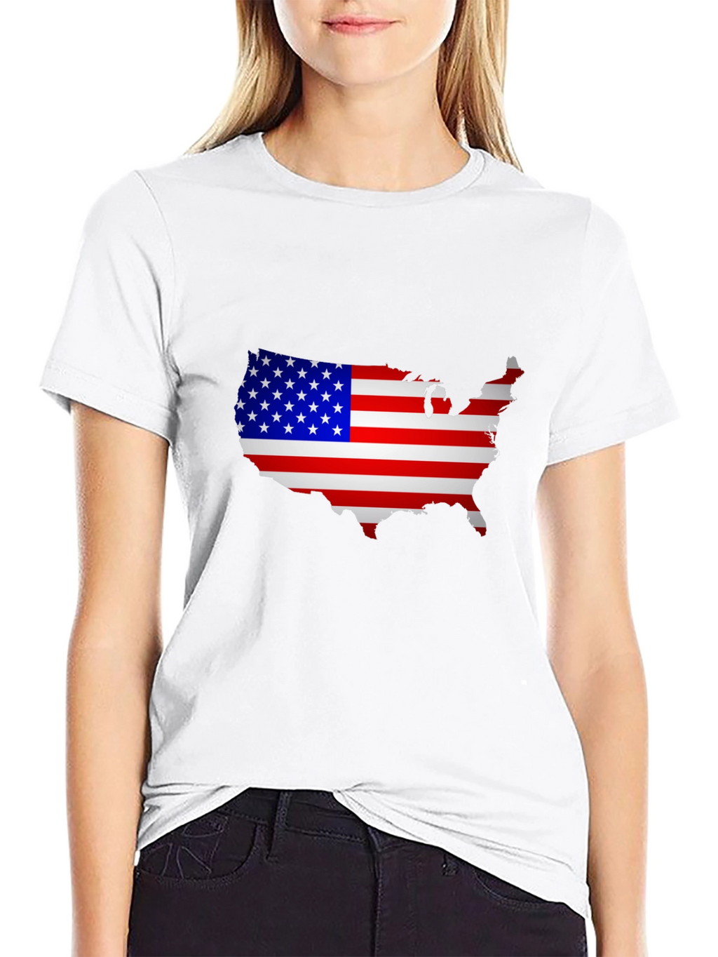 USA Flag Map Graphic T-Shirt