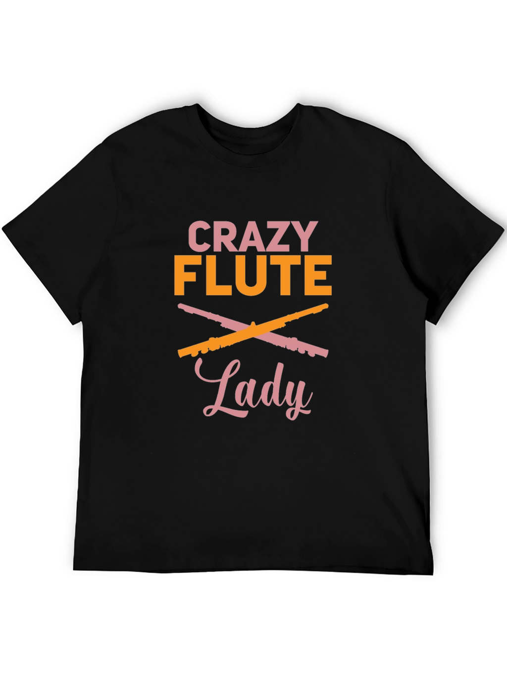 Crazy Flute Lady Graphic Tee - Music Lover Shirt