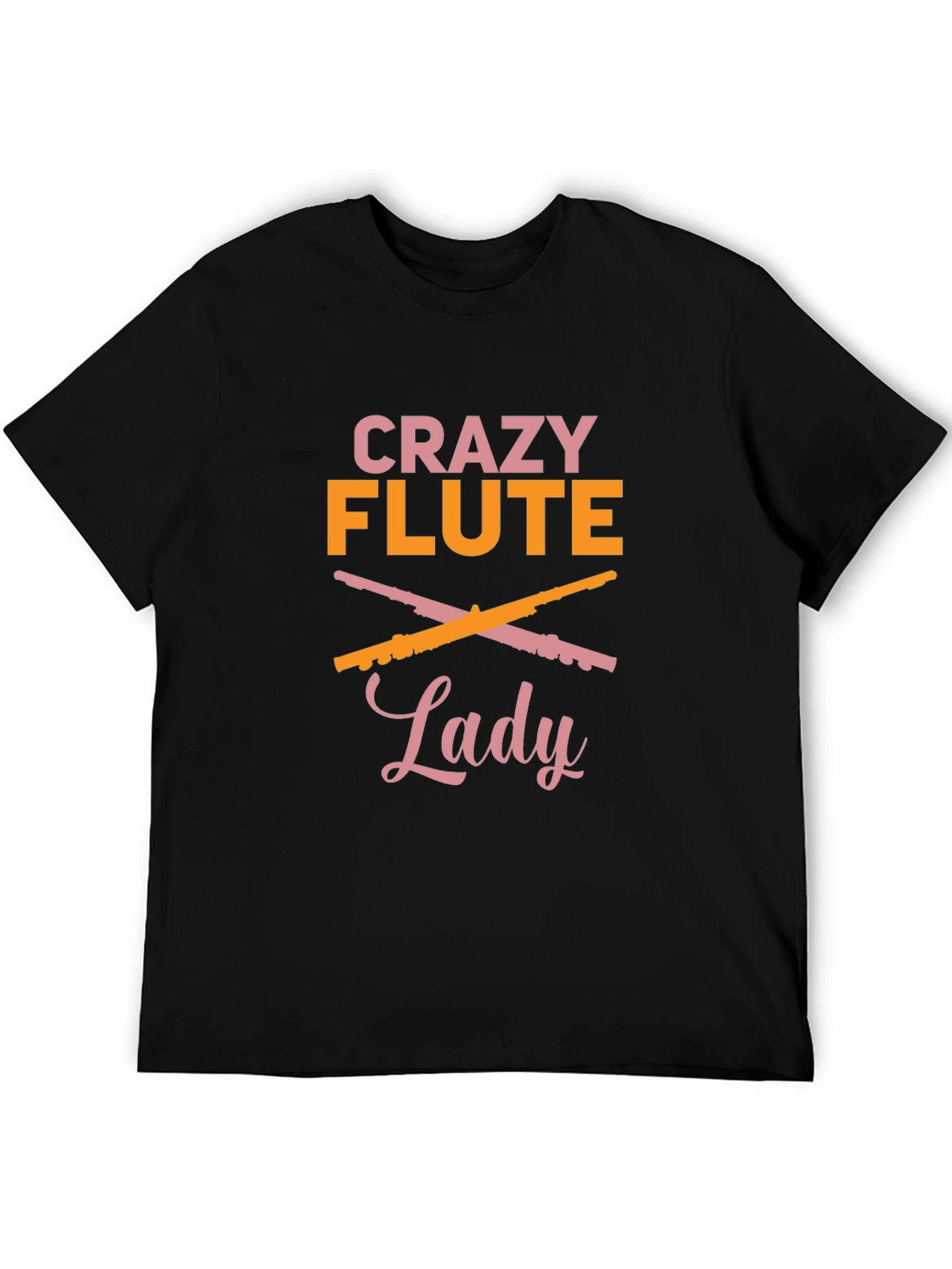 Crazy Flute Lady Graphic Tee - Music Lover Shirt
