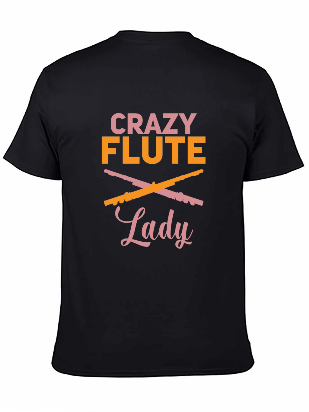 Crazy Flute Lady Graphic Tee - Music Lover Shirt