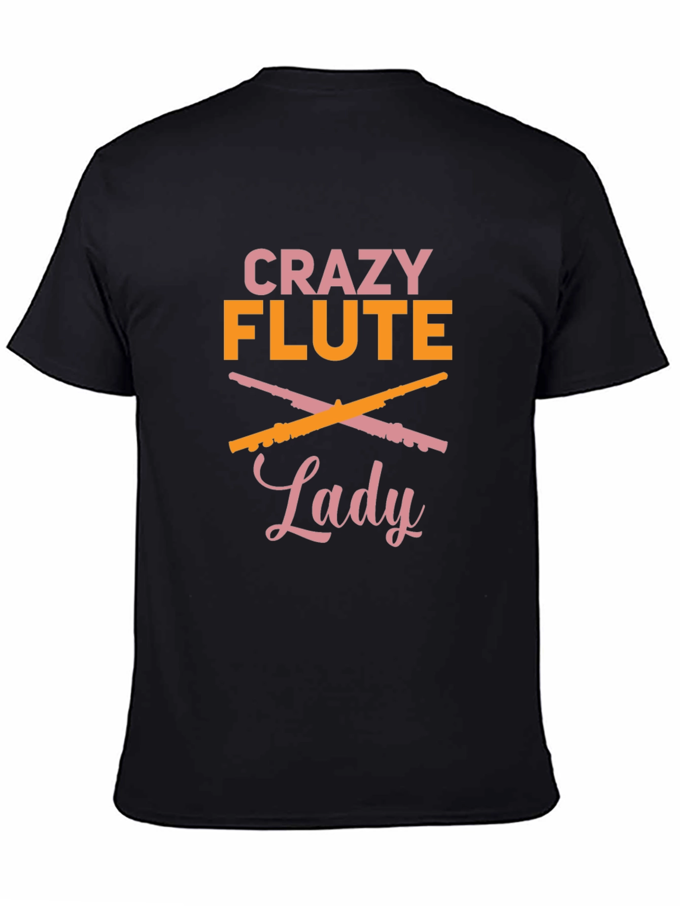 Crazy Flute Lady Graphic Tee - Music Lover Shirt