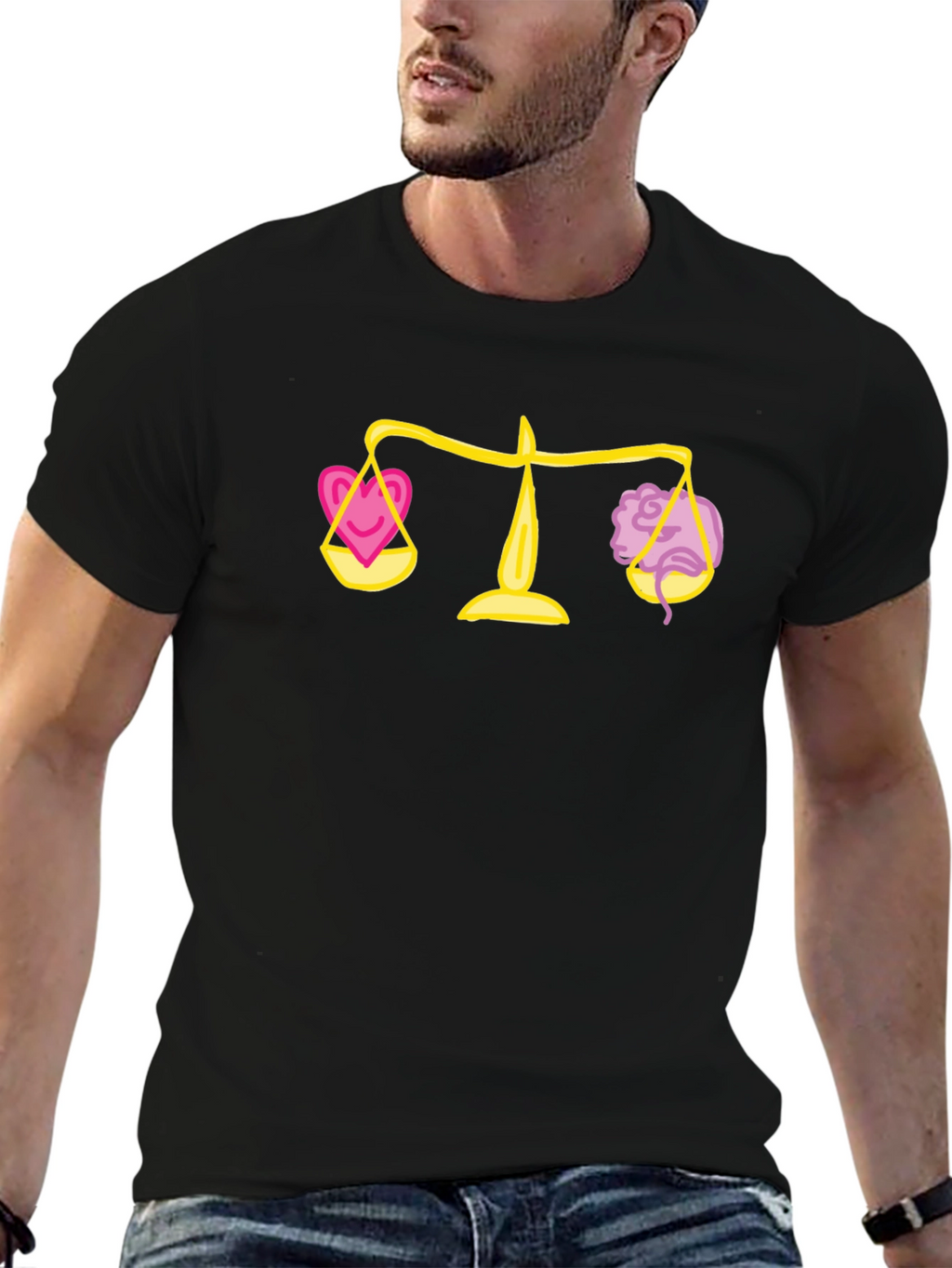 Balance Heart & Mind Black Graphic Tee