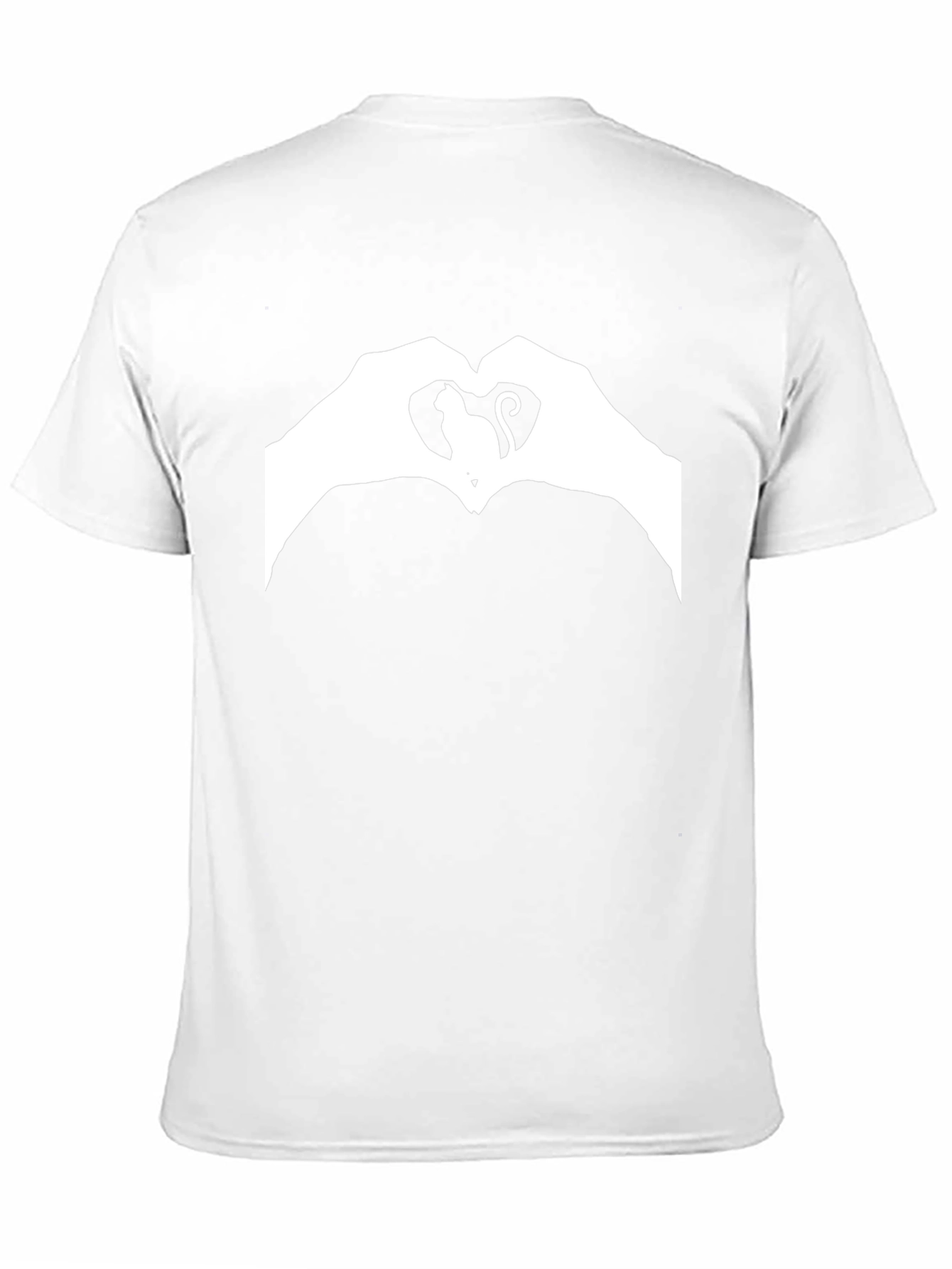 Cat Heart Hands Graphic T-Shirt - Black