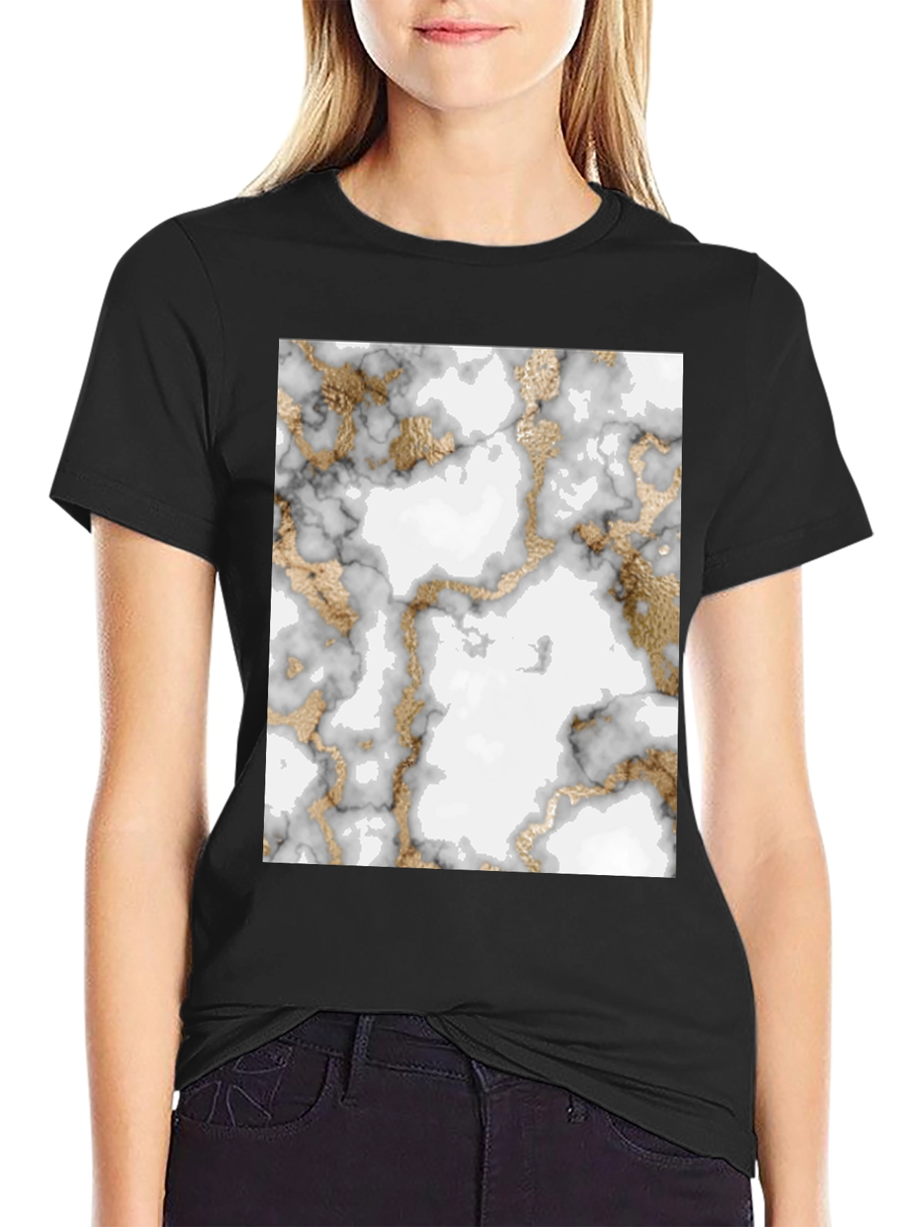 Marble & Gold Pattern T-Shirt