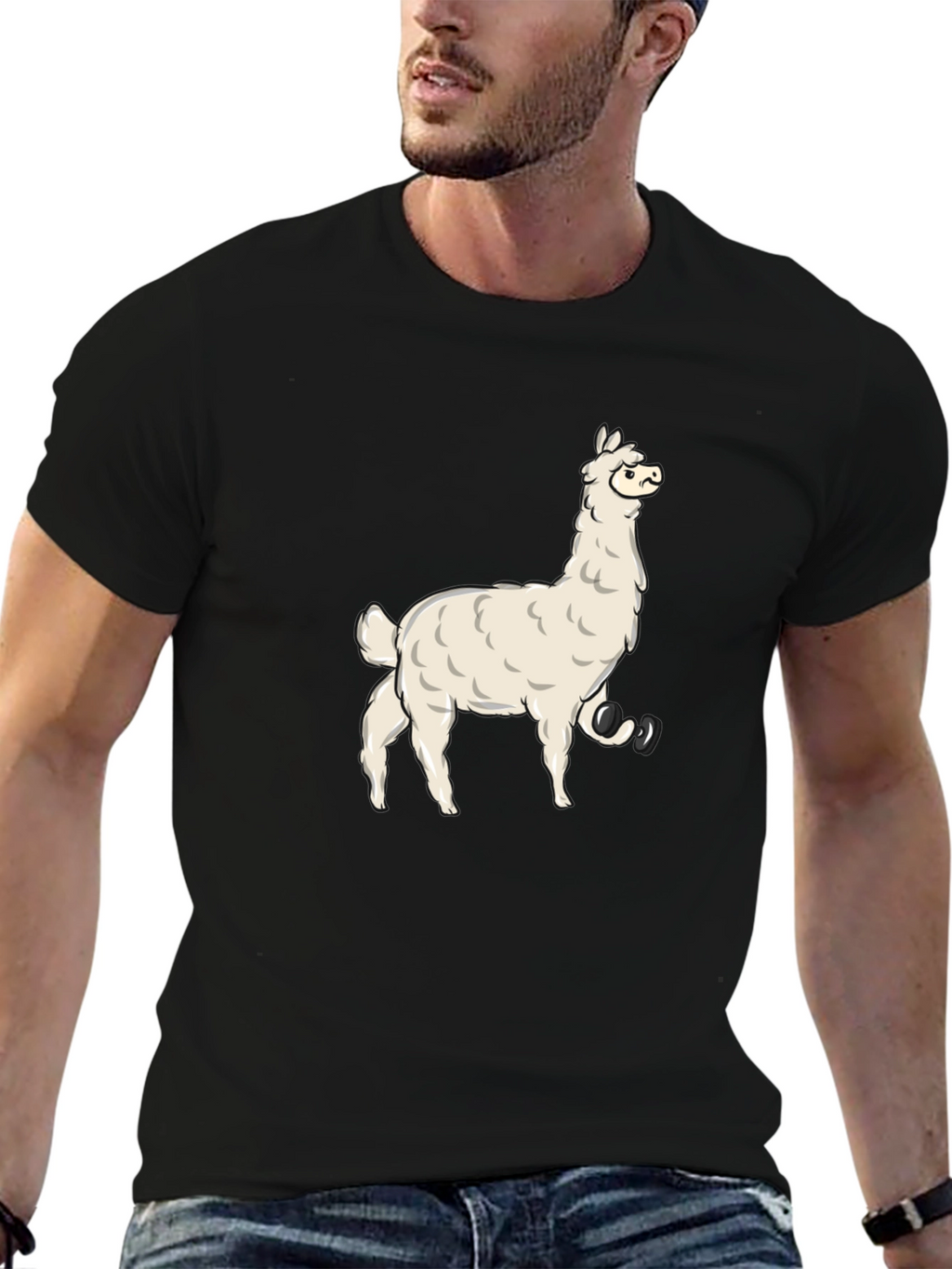 Llama Graphic T-Shirt - Mens Black Tee