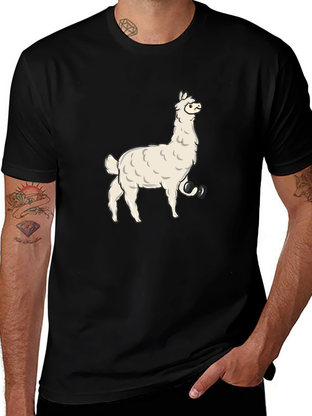 Llama Graphic T-Shirt - Mens Black Tee
