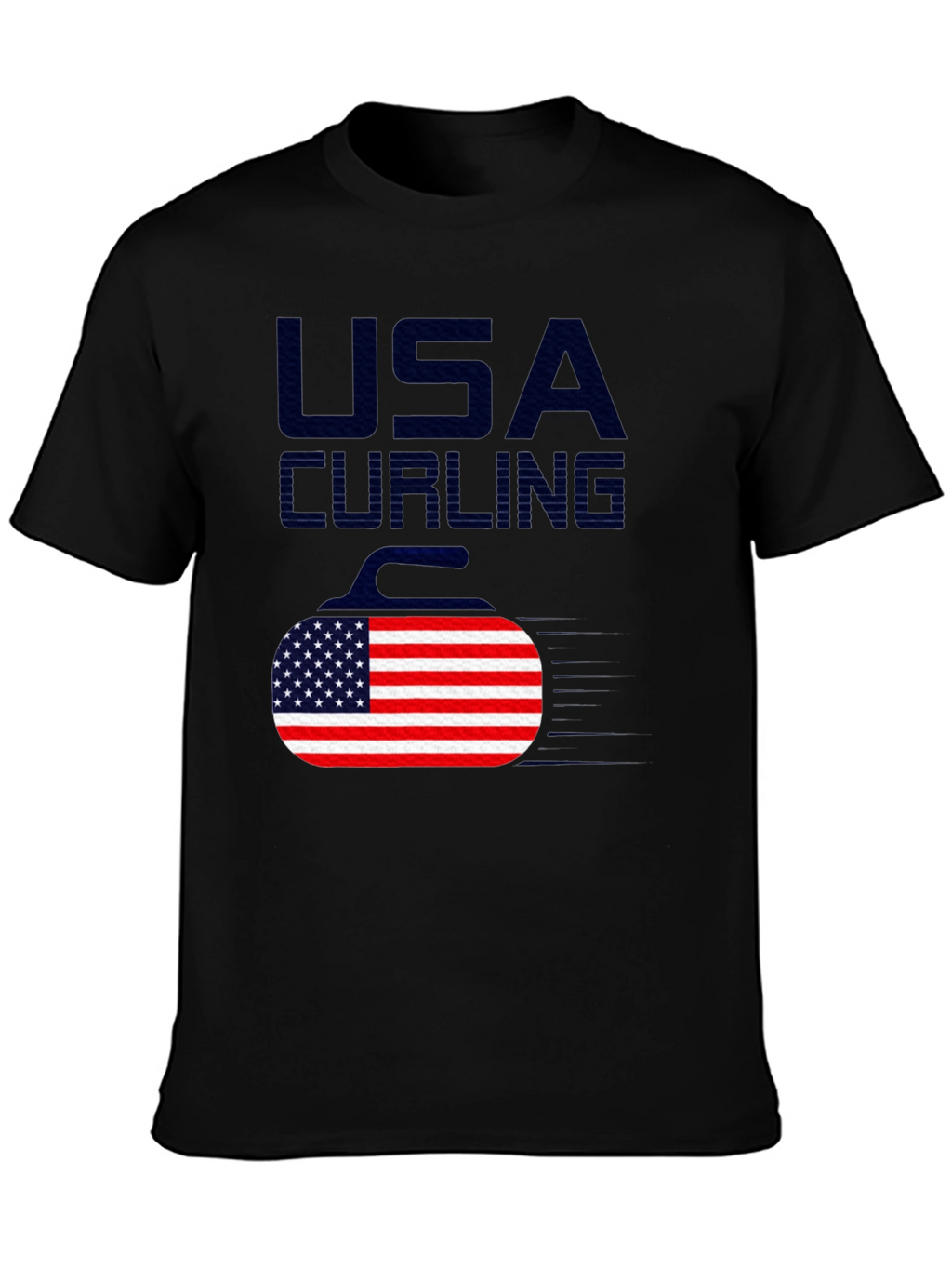 USA Curling T-Shirt - American Flag Design