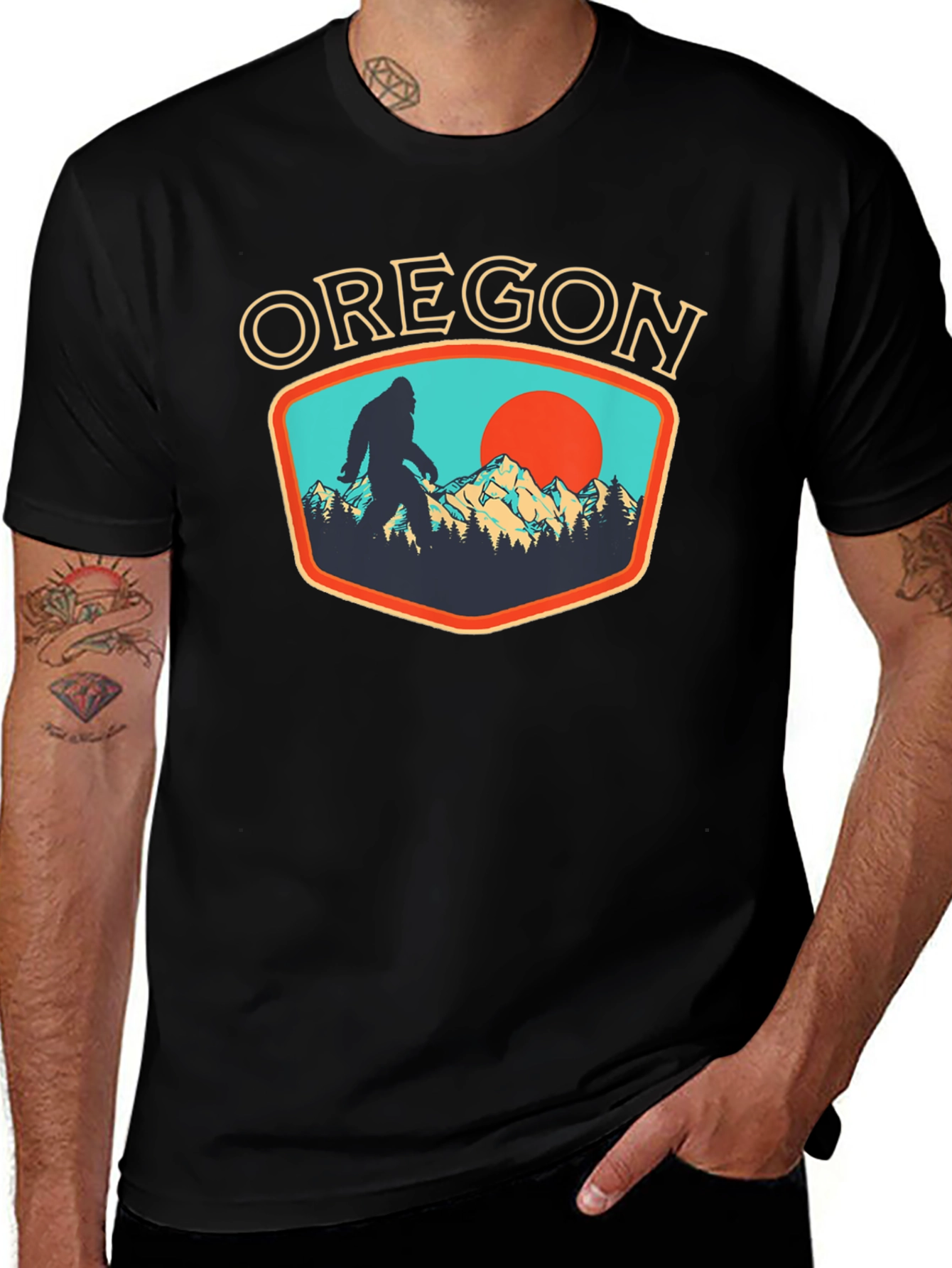 Oregon Bigfoot Graphic Tee - Black