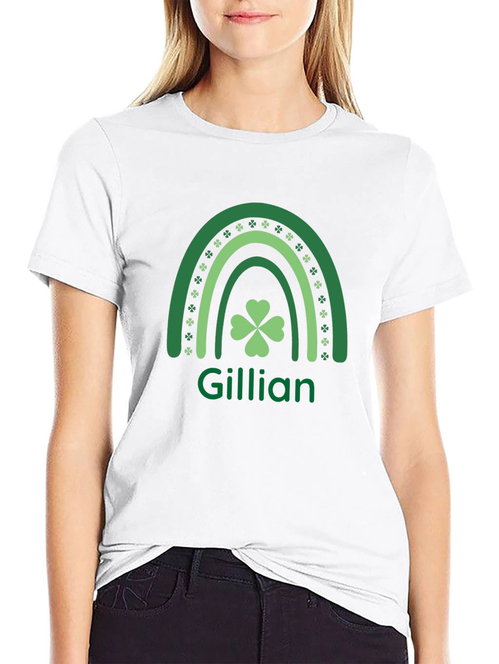 Gillian St. Patricks Day Shamrock Rainbow T-Shirt