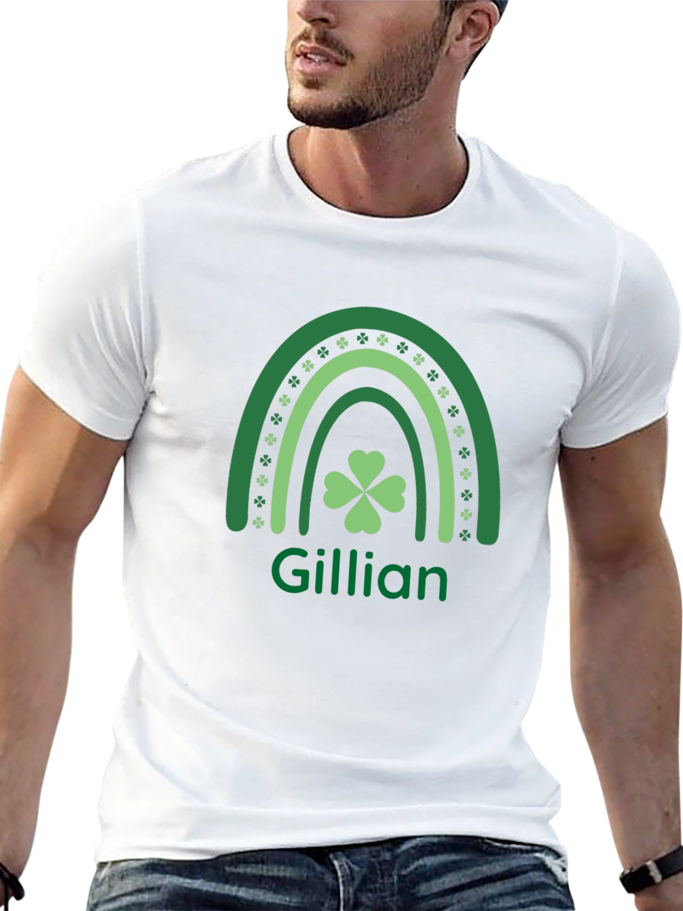 Gillian St. Patricks Day Shamrock Rainbow T-Shirt