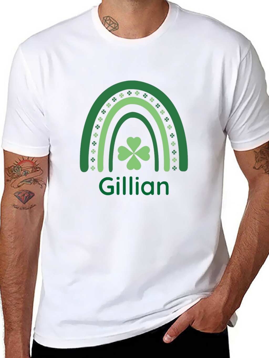 Gillian St. Patricks Day Shamrock Rainbow T-Shirt