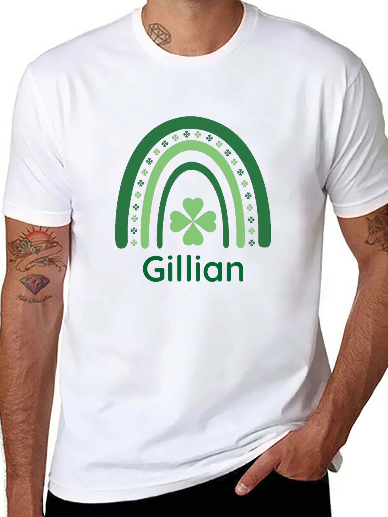 Gillian St. Patricks Day Shamrock Rainbow T-Shirt