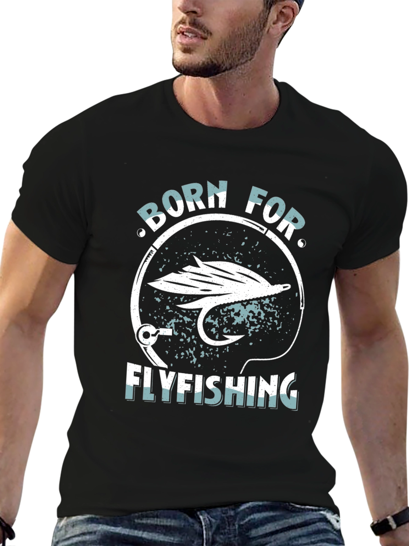 Born for Fly Fishing Black Graphic Tee