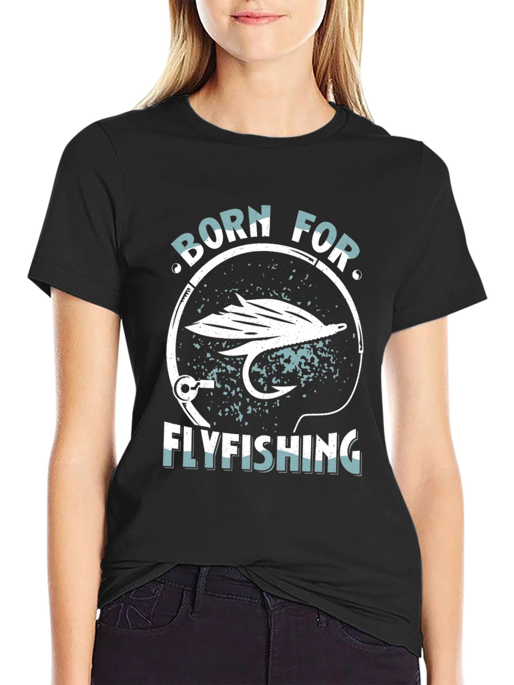 Born for Fly Fishing Black Graphic Tee