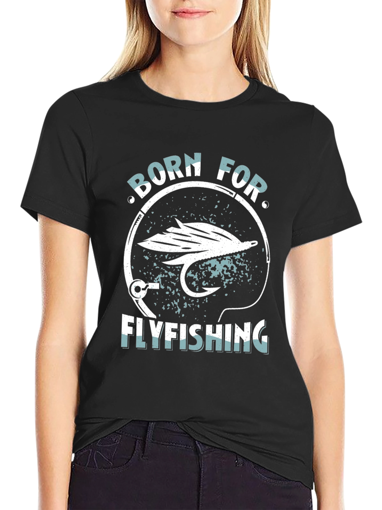 Born for Fly Fishing Black Graphic Tee
