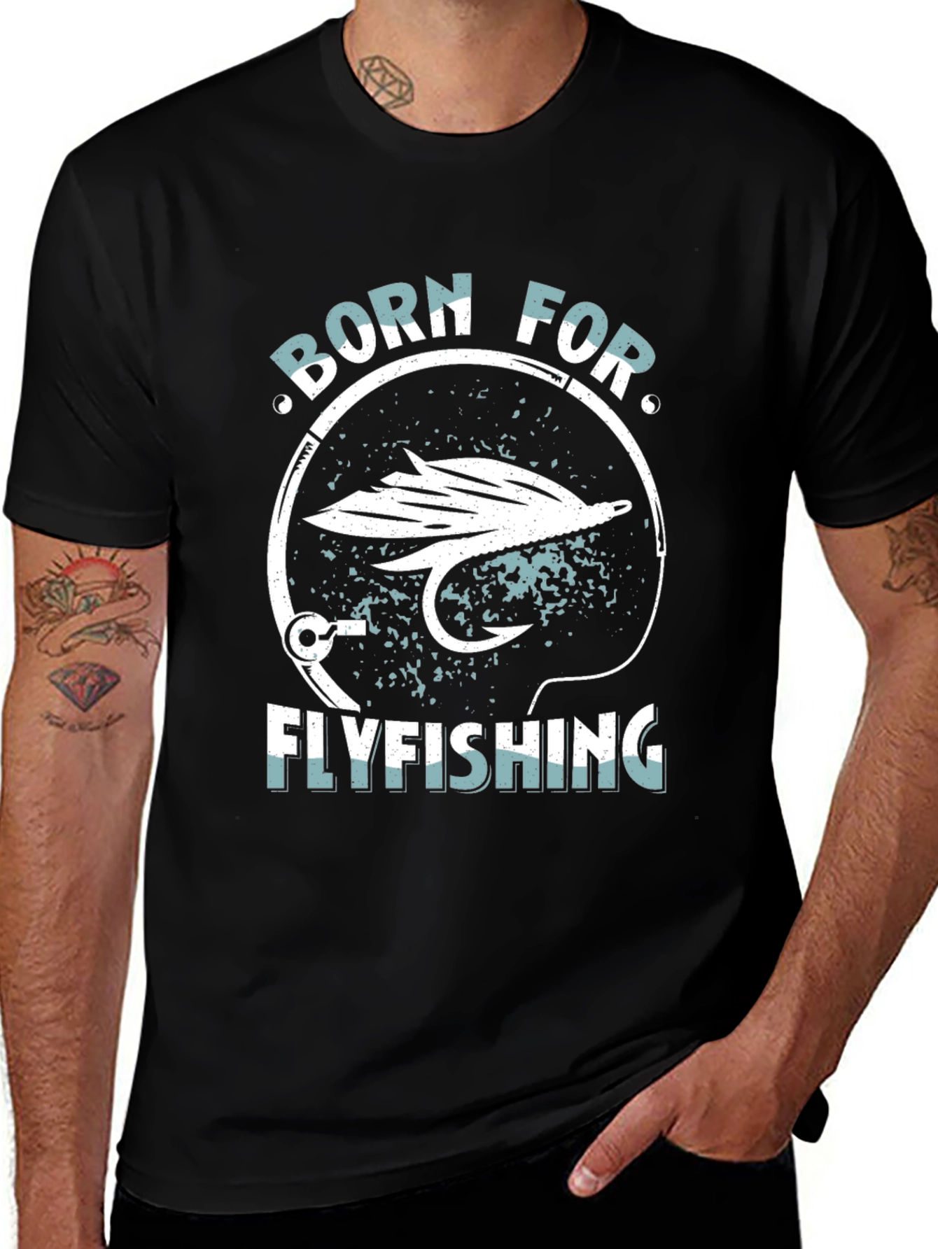 Born for Fly Fishing Black Graphic Tee