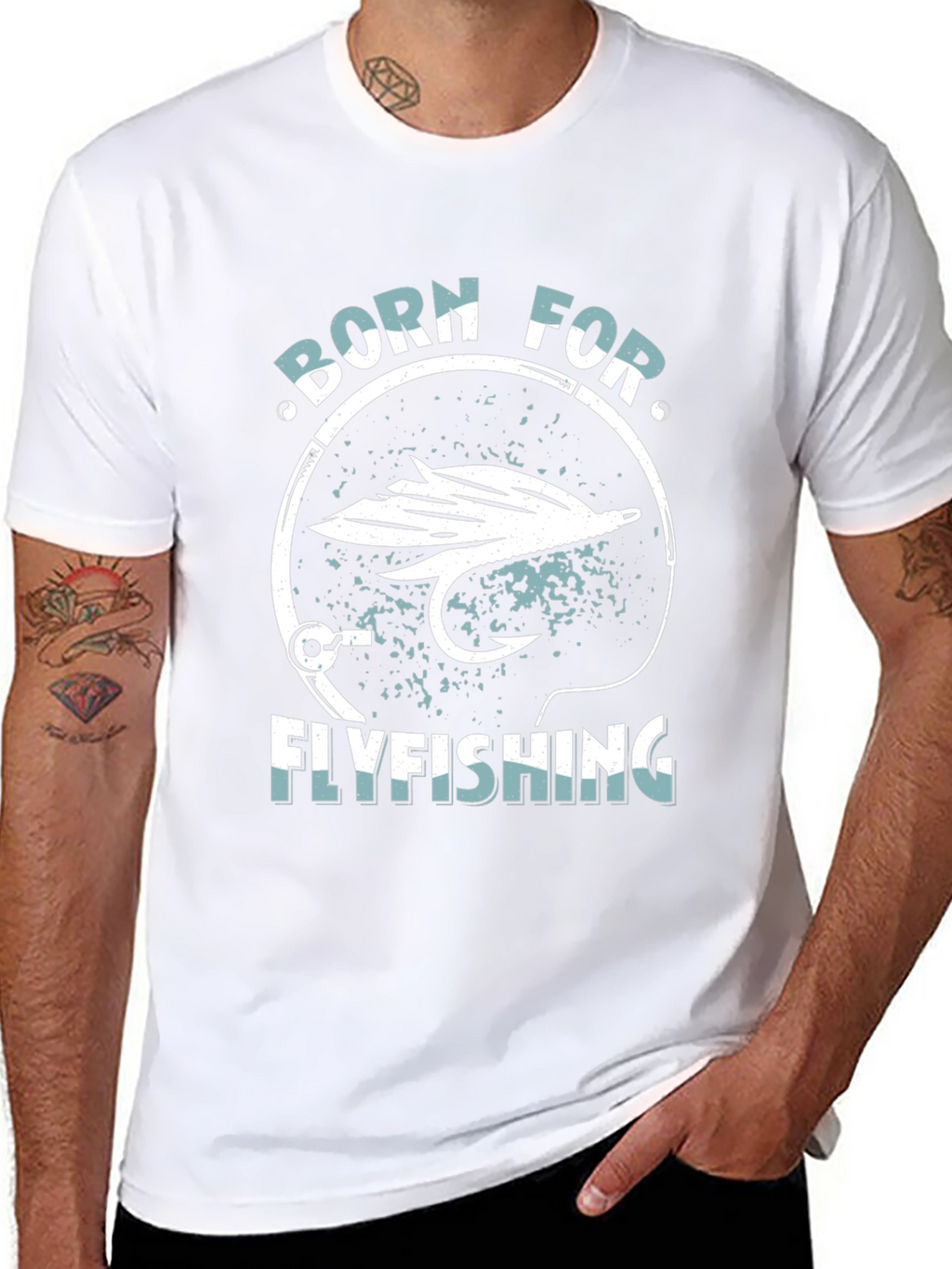 Born for Fly Fishing Black Graphic Tee