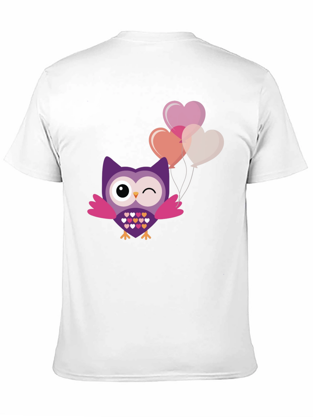 Cute Owl with Heart Balloons T-Shirt