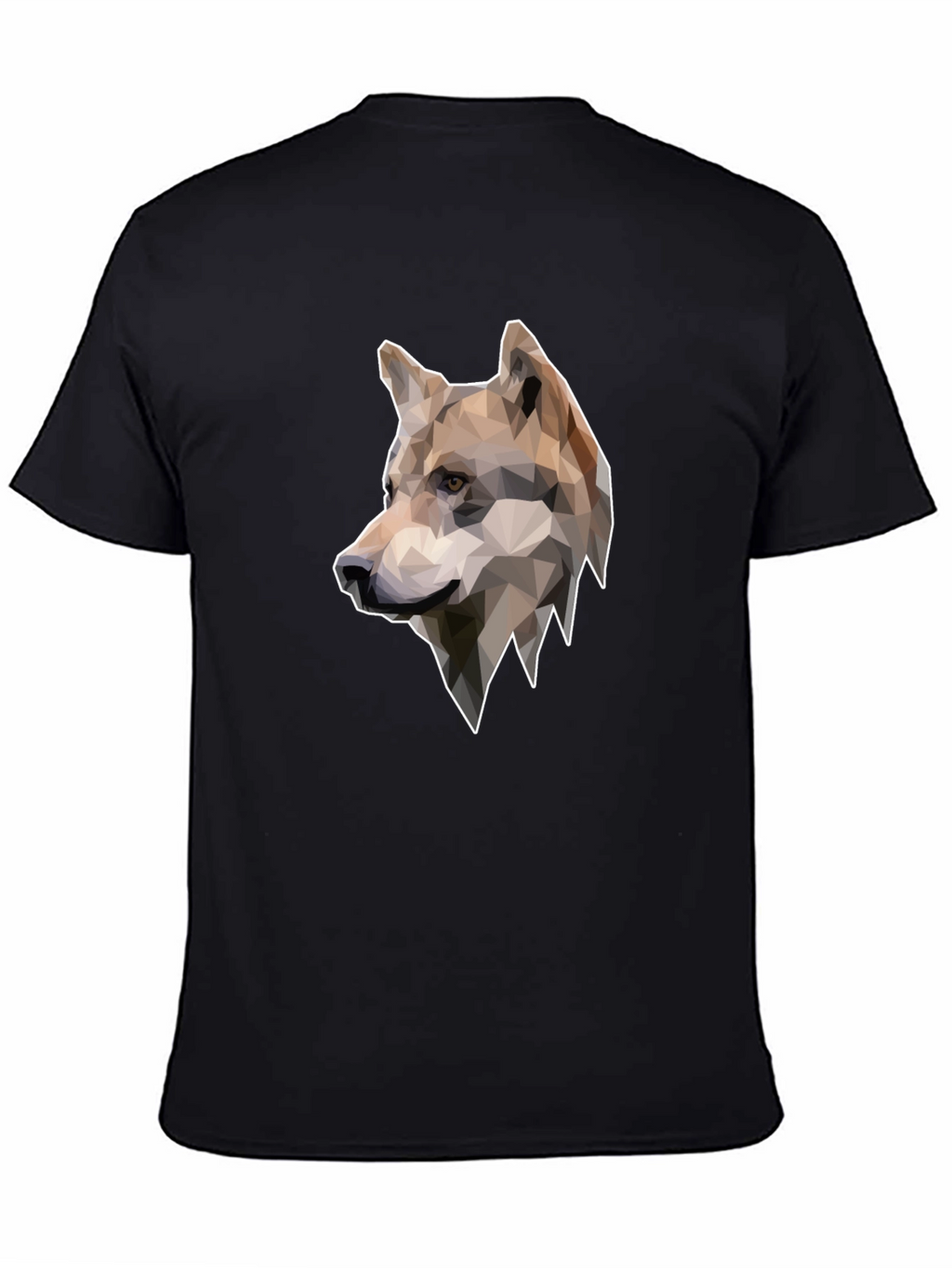 Geometric Wolf Graphic Tee - Mens Black T-Shirt